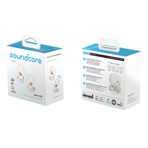 Anker Sport X20 Headset Draadloos In-ear Gesprekken/Muziek/Sport/Elke dag Wit