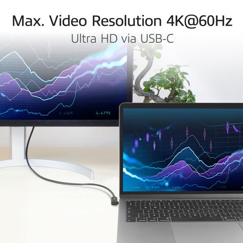 ACT USB 3.0 10Gbps 60W USB Type-C (recht) naar USB Type-C (haaks links/rechts) kabel, 0,5 meter