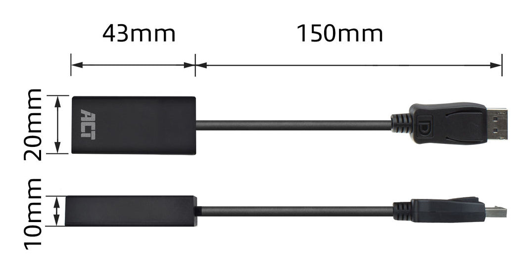 Adapter DisplayPort male - HDMI female 4K @ 30Hz 0.15 Meter