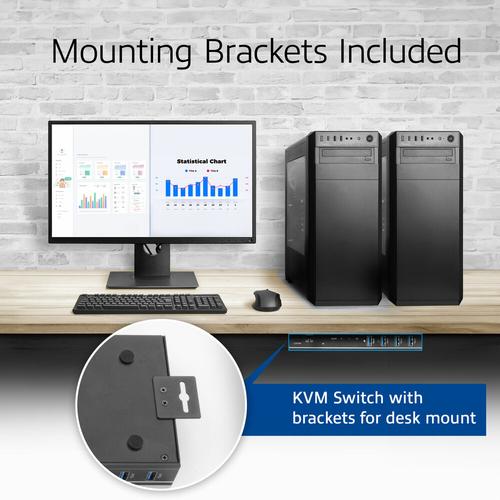 ACT 2-Poorts HDMI 4K@60Hz KVM switch, USB 3.2 Gen1 (USB 3.0)