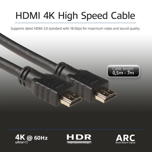 5 meter High Speed Ethernet kabel HDMI-A male - male (AWG30) - PolyBag