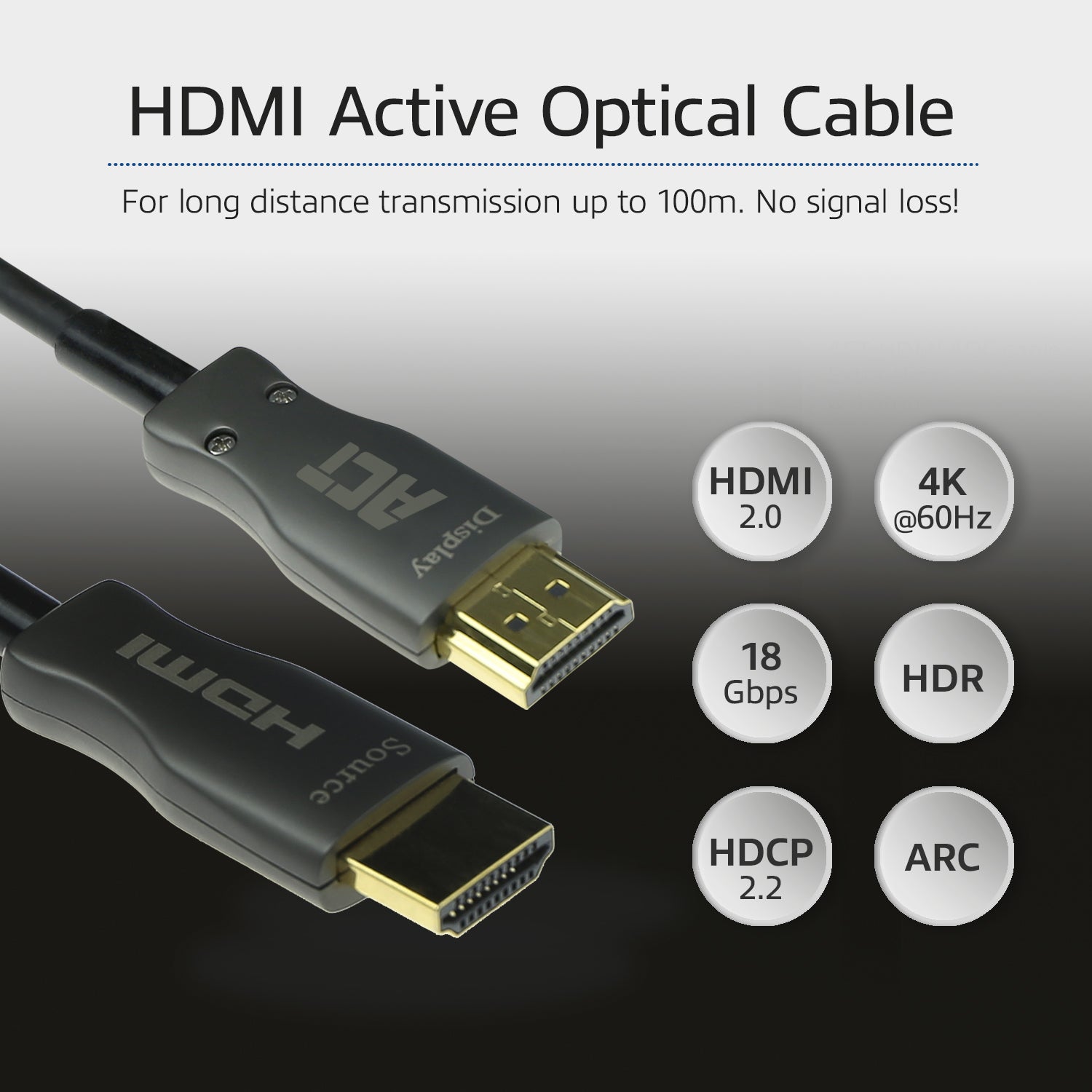 20 meter HDMI Premium 4K Hybride kabel HDMI-A male - HDMI-A male - PolyBag