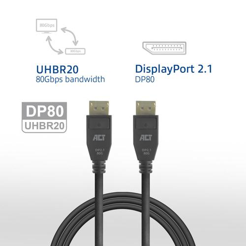 ACT AK4081 DisplayPort kabel 1 m Zwart