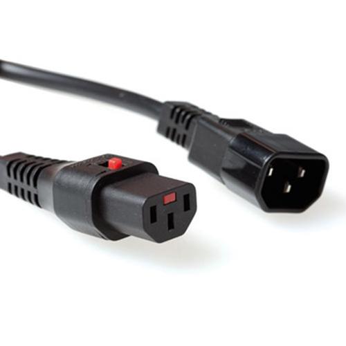 ACT Netsnoer C13 IEC Lock - C14 zwart 3 m, PC1022
