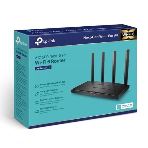 TP-Link Archer AX12 draadloze router Fast Ethernet Dual-band (2.4 GHz / 5 GHz) Zwart