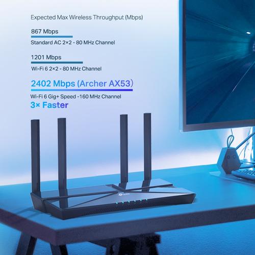TP-Link Archer AX53 draadloze router Gigabit Ethernet Dual-band (2.4 GHz / 5 GHz) Zwart