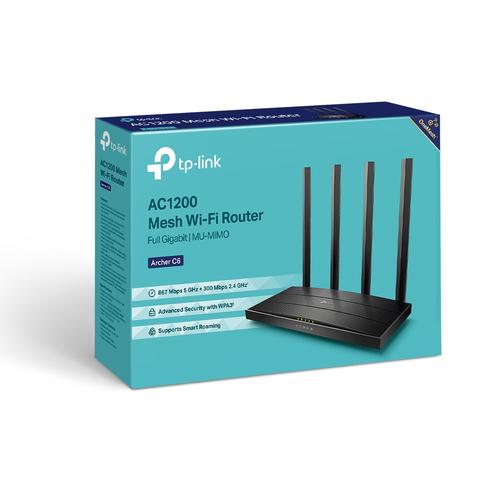 TP-Link Archer C6 draadloze router Fast Ethernet Dual-band (2.4 GHz / 5 GHz) Wit