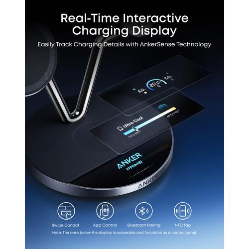 Anker B25X7G11 oplader voor mobiele apparatuur Hoofdtelefoons, Smartphone, Smartwatch Zwart USB Draadloos opladen Snel opladen Binnen