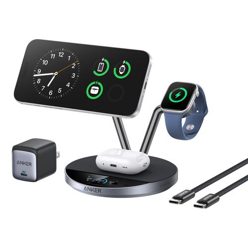 Anker B25X7G11 oplader voor mobiele apparatuur Hoofdtelefoons, Smartphone, Smartwatch Zwart USB Draadloos opladen Snel opladen Binnen