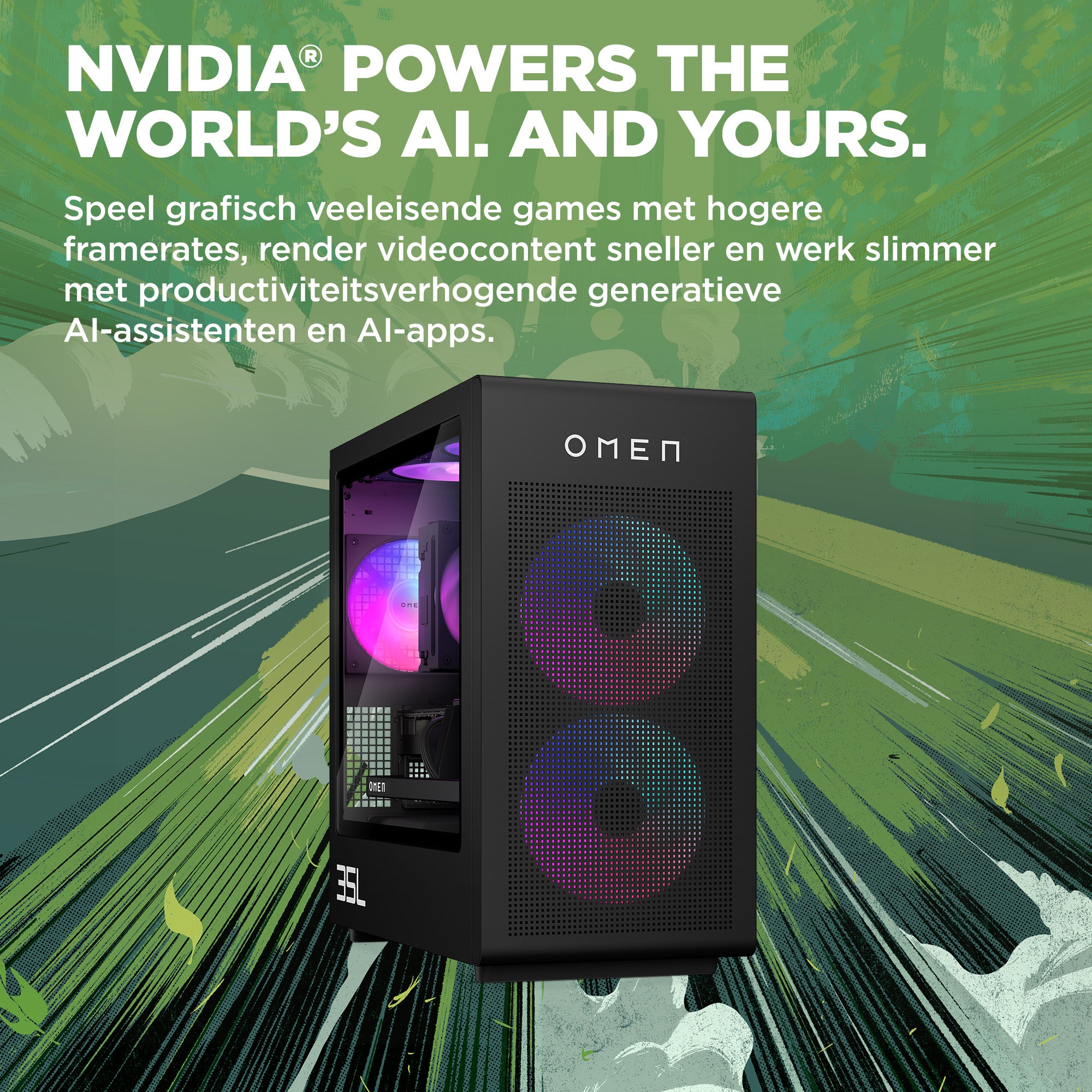 OMEN 35L Gaming Desktop Tower | SnowballI 2C24 | INTEL Core Ultra7 265K(ARROW LAKE) 5.50GHz 20 CORES | LCD Cap 240mm LC BLK | RAM KFURY32GB(2x16GB)DDR56000XMPRG QWERTY
