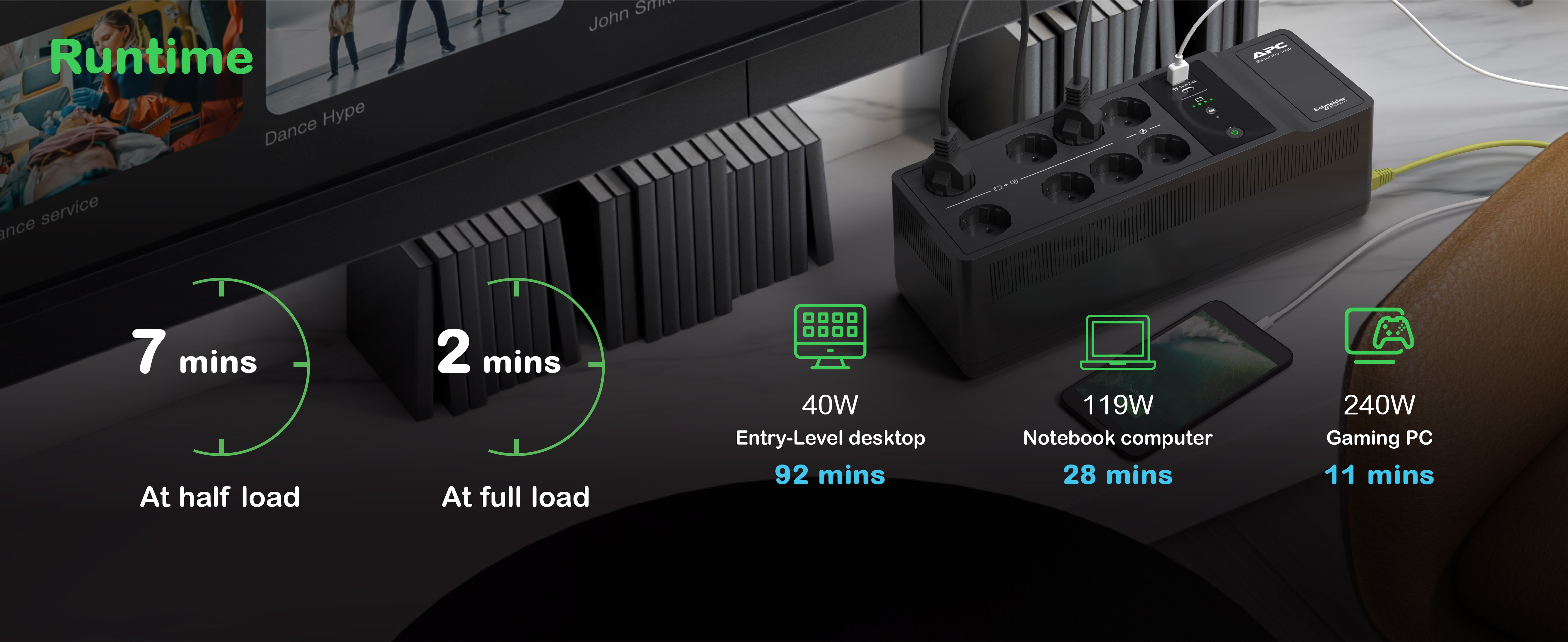 APC Back-UPS 1050VA 8 schuko outlets