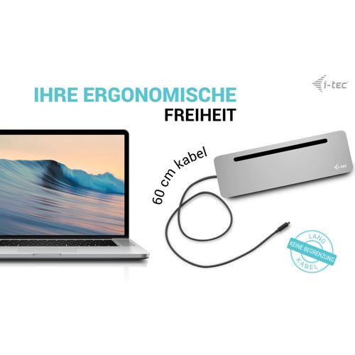 i-tec USB-C Metal Ergonomic 4K 3x Display Docking Station with PD 100W + i-tec Universal Charger 100W (bundle)