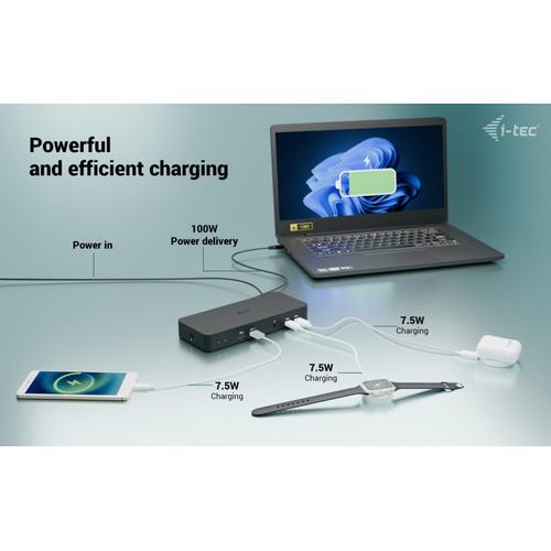 i-tec USB-C Intelligent Triple Display Docking Station + Power Delivery 100W