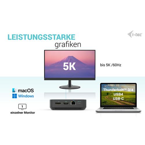 i-tec USB-C HDMI Dual DP Docking Station with Power Delivery 100 W