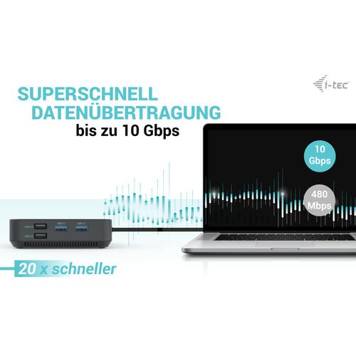 i-tec USB-C HDMI Dual DP Docking Station with Power Delivery 100 W