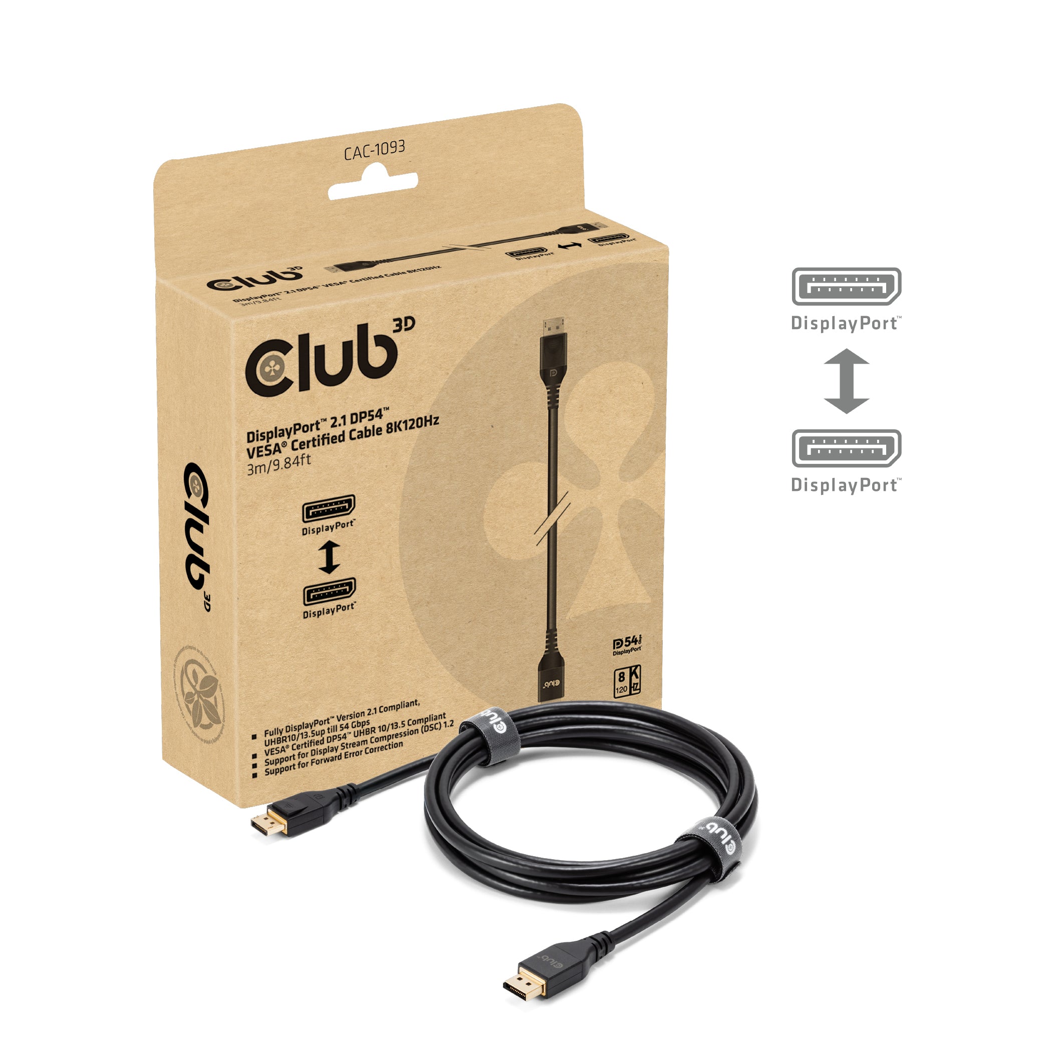 DISPLAYPORT# 2.1 DP54# VESA(R) CERTIFIED CABLE 8K120HZ 3M/ 9.84FT