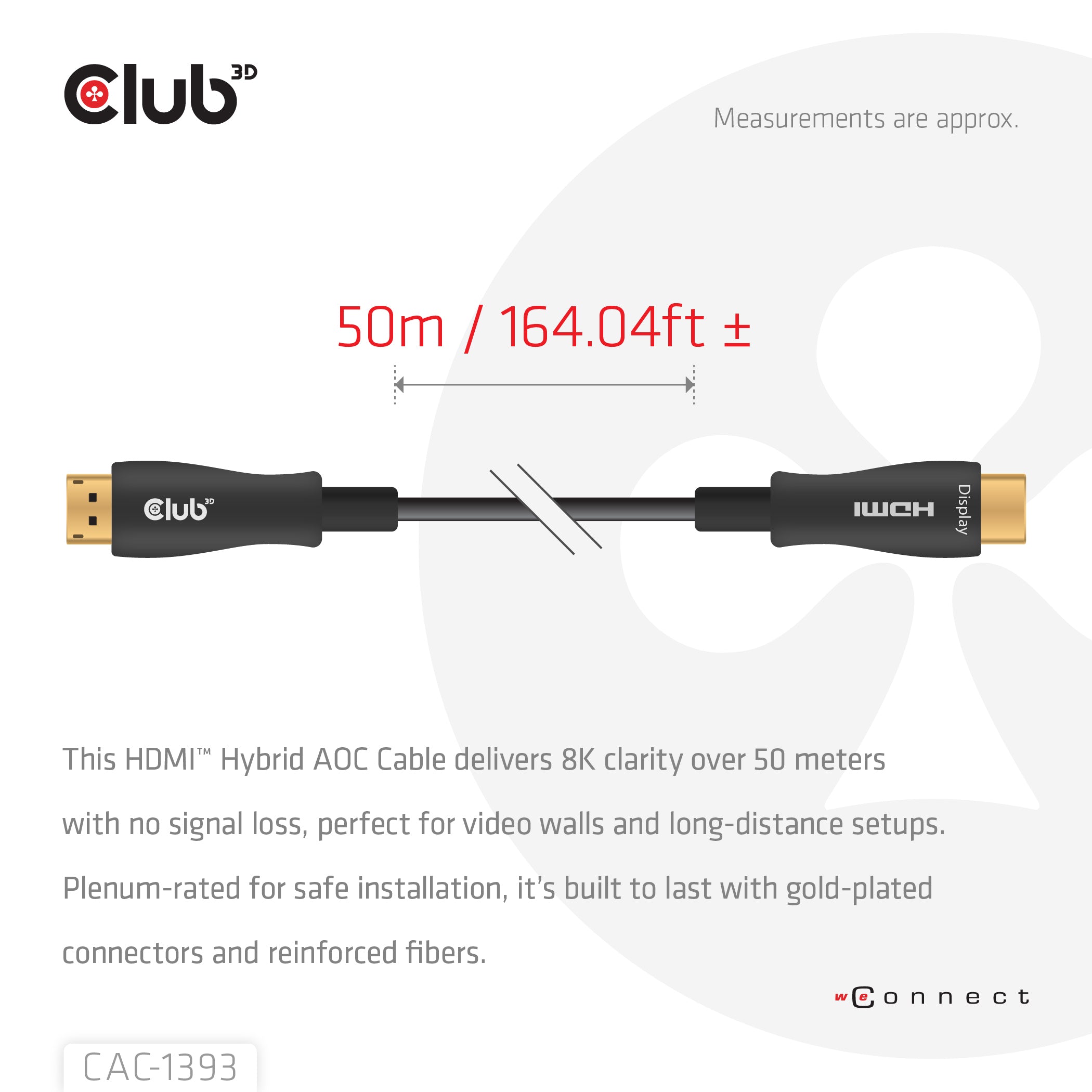 HDMI# HYBRID AOC CABLE 8K60HZ/4K120HZ 50M / 164.04FT