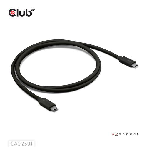 CLUB3D Thunderbolt™ 5 Gecertificeerd 8K240Hz 80/120 Gbps EPR 240 Watt Kabel M/M 1m