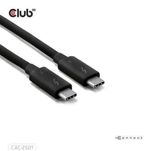 CLUB3D Thunderbolt™ 5 Gecertificeerd 8K240Hz 80/120 Gbps EPR 240 Watt Kabel M/M 1m
