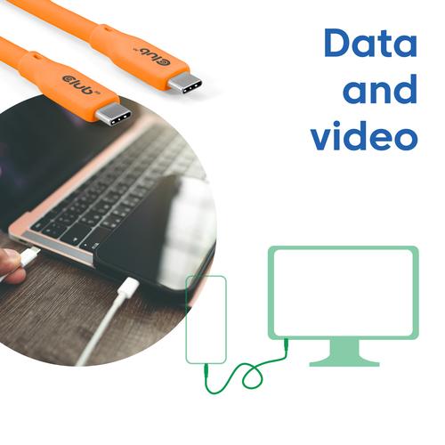 CLUB3D USB C oplaadkabel Oranje