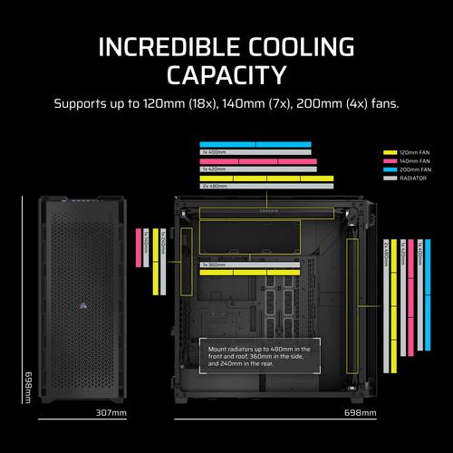 Corsair 9000D RGB AIRFLOW Full Tower Zwart