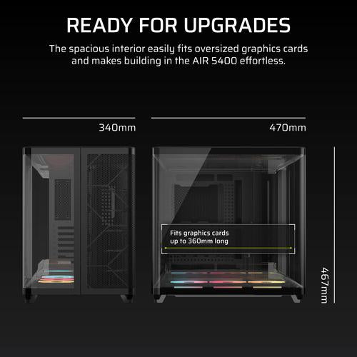 Corsair AIR 5400 LX-R RGB iCUE LINK Midi Tower Zwart