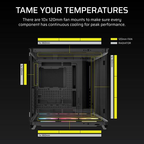 Corsair AIR 5400 LX-R RGB iCUE LINK Midi Tower Zwart