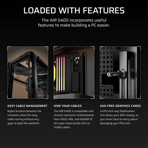 Corsair AIR 5400 LX-R RGB iCUE LINK Midi Tower Zwart