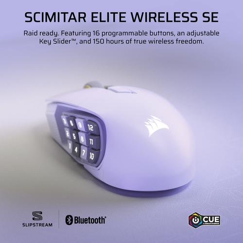 Corsair SCIMITAR ELITE WIRELESS SE muis Gamen Rechtshandig RF-draadloos + Bluetooth Optisch 33000 DPI