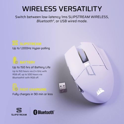 Corsair SCIMITAR ELITE WIRELESS SE muis Gamen Rechtshandig RF-draadloos + Bluetooth Optisch 33000 DPI