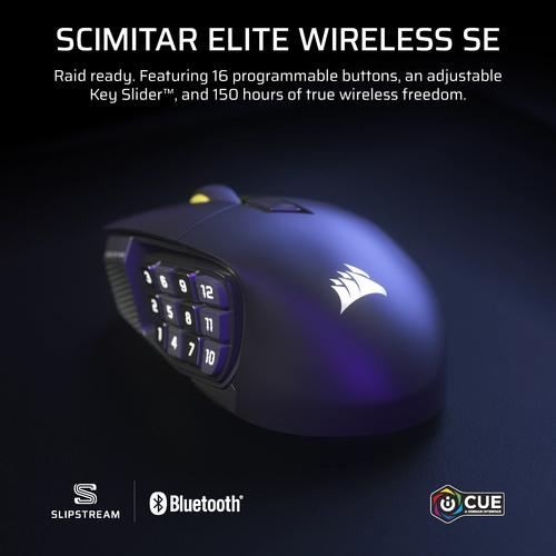 Corsair Scimitar Elite Wireless SE muis Gamen Rechtshandig RF-draadloos + Bluetooth Optisch 33000 DPI