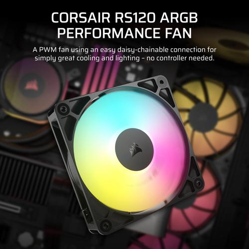 Corsair RS120 ARGB Computer behuizing Ventilator 12 cm Zwart 1 stuk(s)