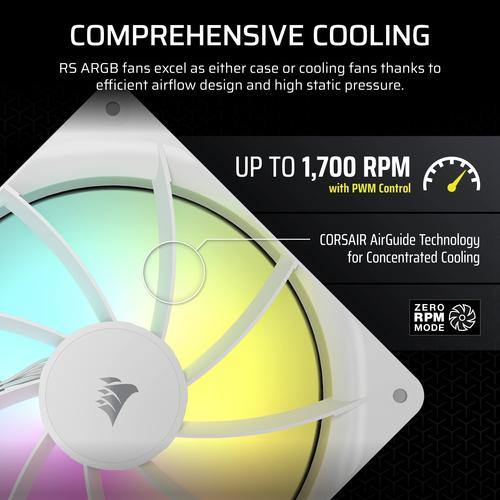 Corsair RS140 ARGB Computer behuizing Ventilator 14 cm Wit 1 stuk(s)