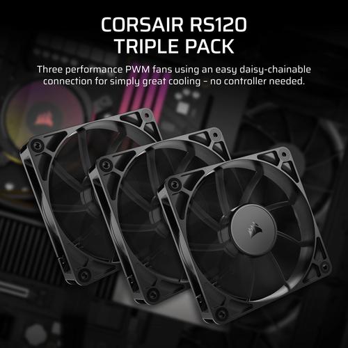 Corsair RS120 Computer behuizing Ventilator 12 cm Zwart 3 stuk(s)