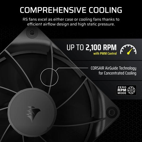 Corsair RS120 Computer behuizing Ventilator 12 cm Zwart 3 stuk(s)