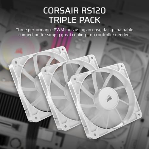 CORSAIR RS Series 120 White 120mm Fan Triple Pack