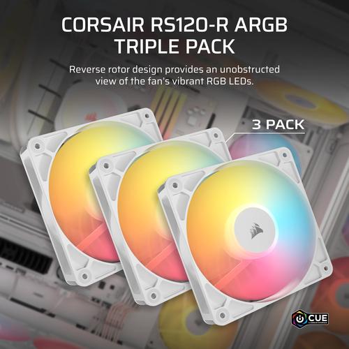 CORSAIR RS120-R ARGB White 120mm ARGB Fan Triple Pack