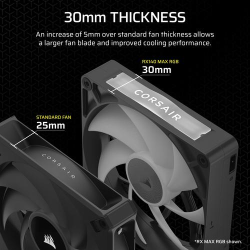 CORSAIR RX RGB MAX Series iCUE LINK RX140 RGB MAX 140mm RGB Fan Single Fan