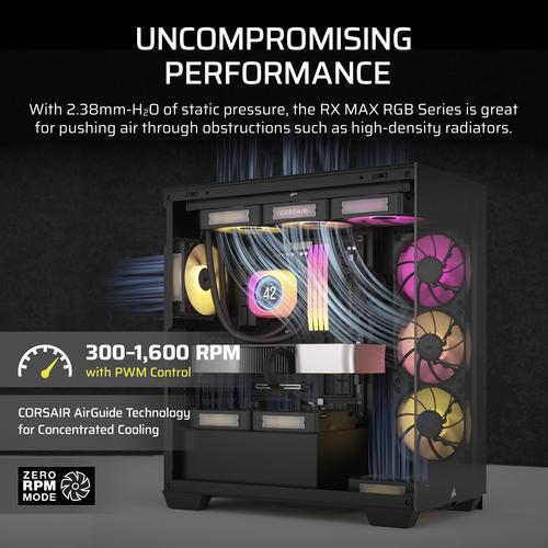 Corsair iCUE LINK RX140 MAX RGB Computer behuizing Ventilator 14 cm Zwart 2 stuk(s)