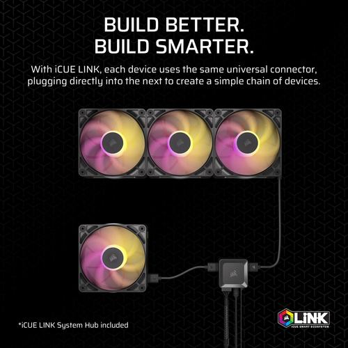 Corsair iCUE LINK RX140 MAX RGB Computer behuizing Ventilator 14 cm Zwart 2 stuk(s)