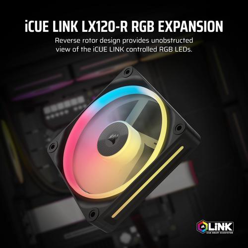 Corsair iCUE LINK LX120-R RGB Computer behuizing Ventilator 12 cm Zwart 1 stuk(s)