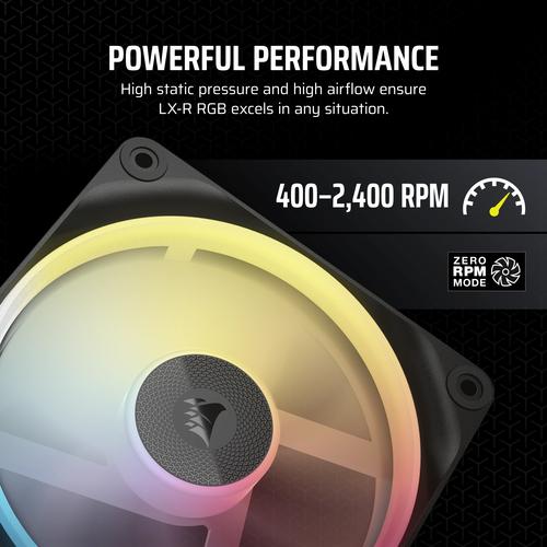 Corsair iCUE LINK LX120-R RGB Computer behuizing Ventilator 12 cm Zwart 1 stuk(s)