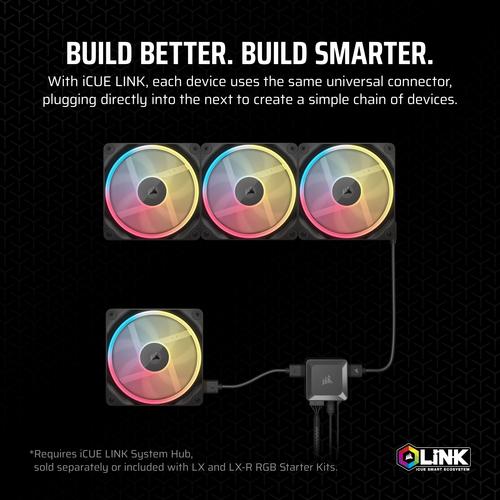 Corsair iCUE LINK LX120-R RGB Computer behuizing Ventilator 12 cm Zwart 1 stuk(s)