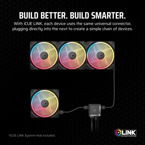 Corsair iCUE LINK LX120-R RGB Computer behuizing Ventilator 12 cm Zwart 3 stuk(s)