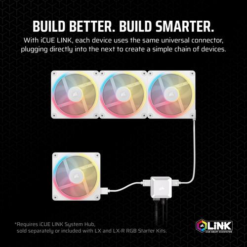 Corsair iCUE LINK LX120-R RGB Computer behuizing Ventilator 12 cm Wit 1 stuk(s)