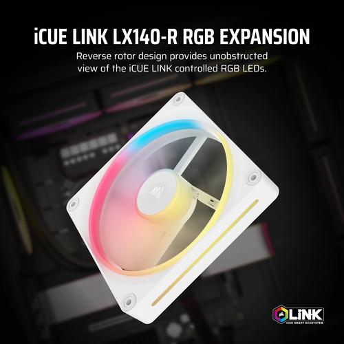 Corsair iCUE LINK LX140-R RGB Computer behuizing Ventilator 14 cm Wit 1 stuk(s)