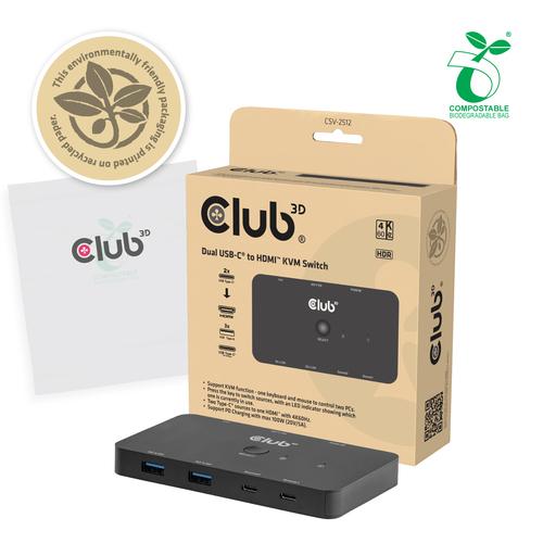 CLUB3D CSV-2512 KVM-switch Zwart