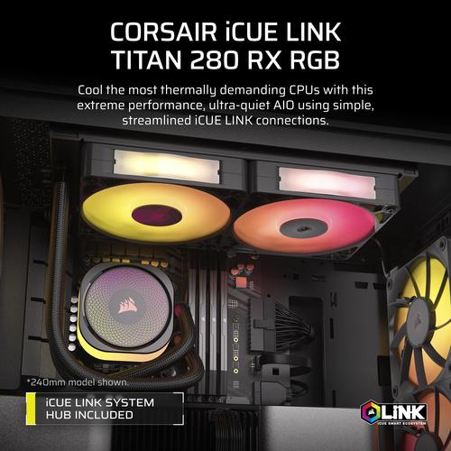 Corsair iCUE LINK TITAN RX RGB Processor Alles-in-één vloeistofkoeler 14 cm Zwart 1 stuk(s)