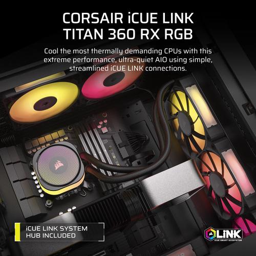 Corsair iCUE LINK TITAN RX RGB Processor Alles-in-één vloeistofkoeler 12 cm Zwart 1 stuk(s)