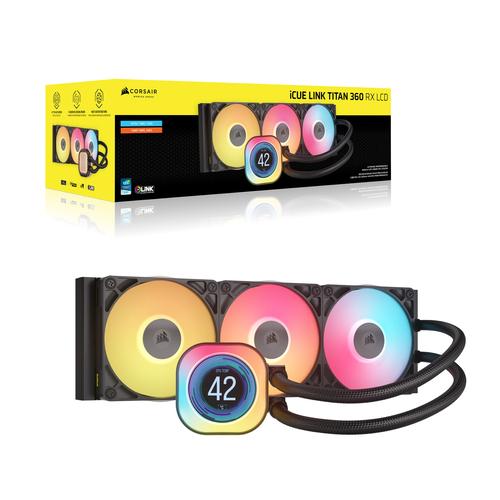 Corsair iCUE LINK TITAN 360 RX LCD Processor Luchtkoeler 12 cm Zwart 1 stuk(s)